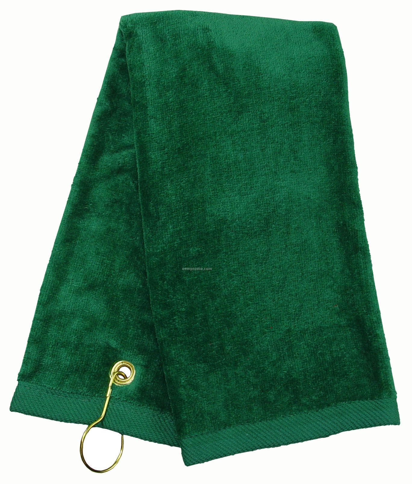 Golf Towel Tri-fold Style With Hook & Grommet - Blank