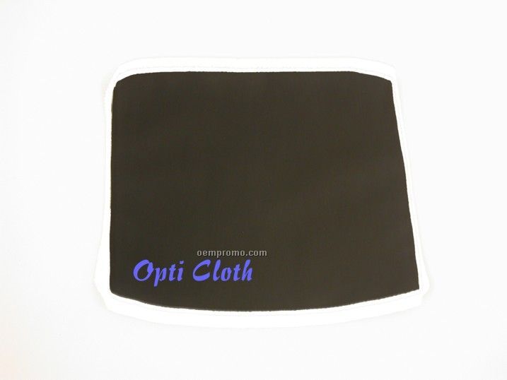 Premium 6" X 6" Black Opticloth With Silk Screened Imprint