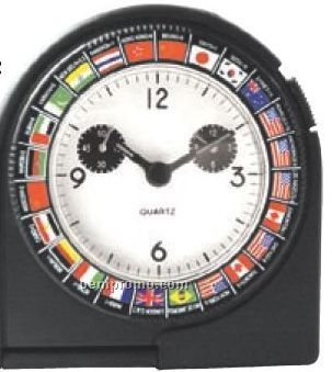 World Flag Design Travel Alarm Clock