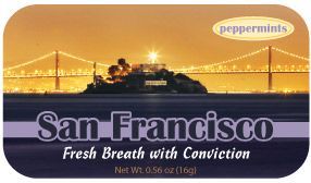 San Francisco Golden Gate Mint Tin W/ 4-color Process Label (72 Mints)