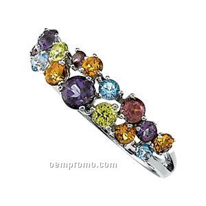 14kw Genuine Multi-color Gemstone Ring