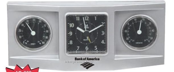 3-dial Weather Station Alarm Clock
