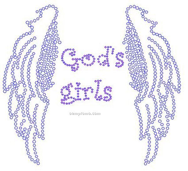 Gods Girls W/Wings Rhinestone Transfer