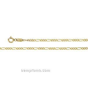 Ladies' 7" 14ky 2mm Figaro Chain Bracelet