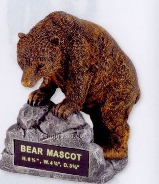 Bear School Mascot W/ Plate