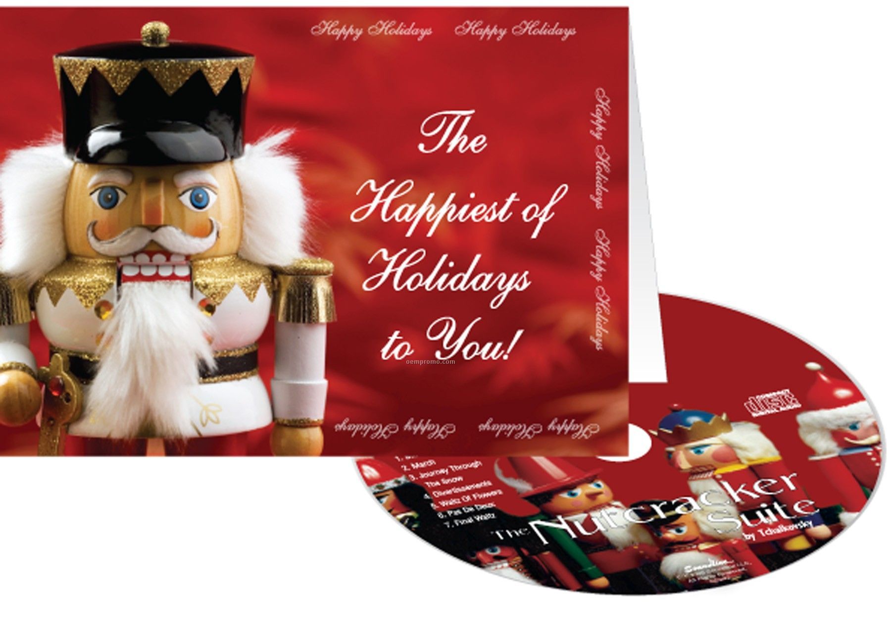 Nutcracker Happy Holidays Greeting Card With Matching CD