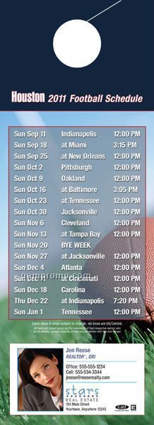Houston Pro Football Schedule Door Hanger (4
