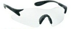 Stylish Single Piece Lens Safety Glasses W/ Clear Lens & Black Frame