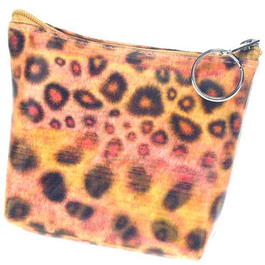 3d Lenticular Purse W/Key Ring (Leopard Spots)