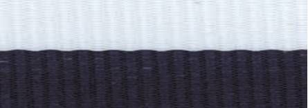 Snap Clip "V" Neck Ribbon 7/8"X32" - Navy Blue / White