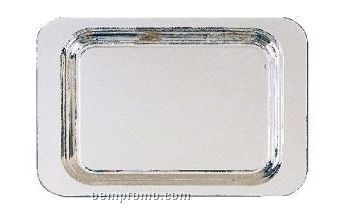 12"X16-1/2" Large Wide Border Rectangle Silver Tray