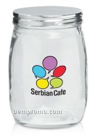 32 Oz. Customized Glass Candy Jar With Metal Lid