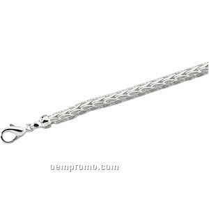 Ladies' 7" Sterling Silver 4-1/2mm Wheat Chain Bracelet