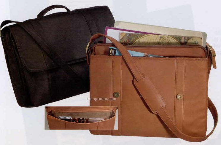 11-1/2"X16"X3-3/4" Leather Soft-sided Briefcase