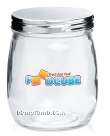 24 Oz. Promotional Glass Candy Jar With Metal Lid