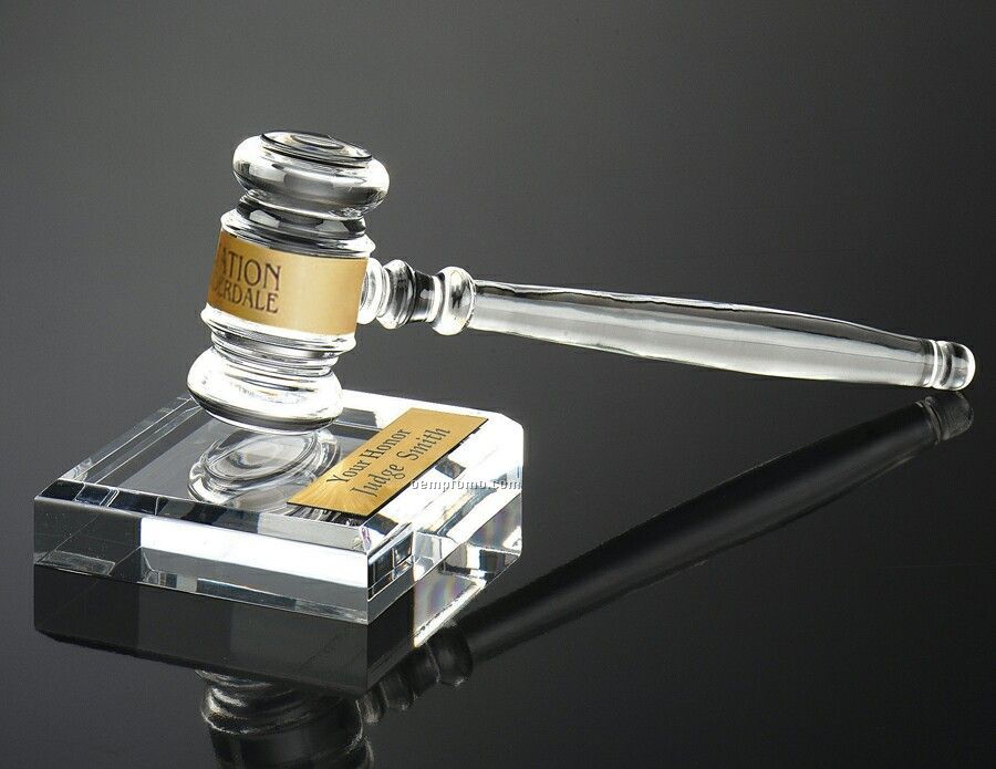Acrylic Gavel With Band And Sound Block