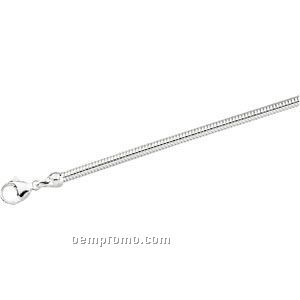 Ladies' 7"Sterling Silver 3-1/4mm Round Snake Chain Bracelet