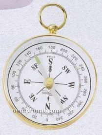 Open-faced Brass Colored Compass