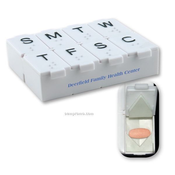 7 Day Pillbox W/ Plastic Pill Splitter