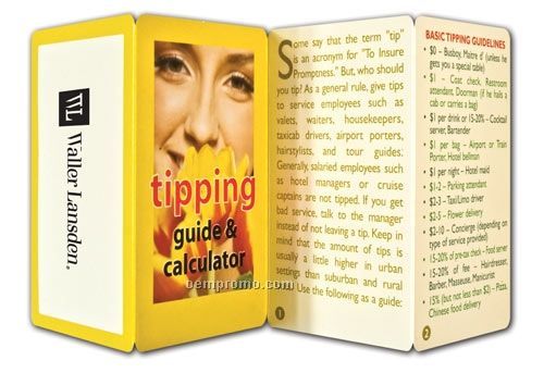 Tipping Guide & Calculator Key Point Brochure (Folds To Card Size)