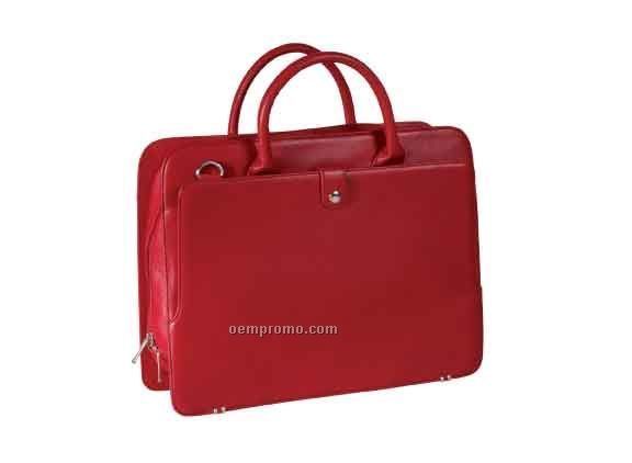 17"X17-1/2"X5" Royce Leather Metropolitan Laptop Briefcase