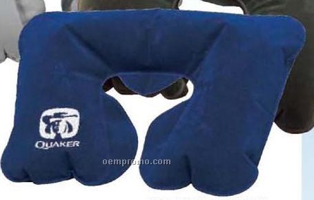 Inflatable Travel Pillow W/ Case - Custom