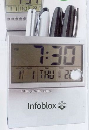 Pen Holder Calendar & Thermometer