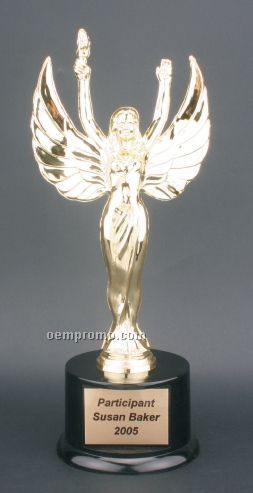 Victory Angel Figure Plastic Trophy Award W/ Round Black Base (13.5