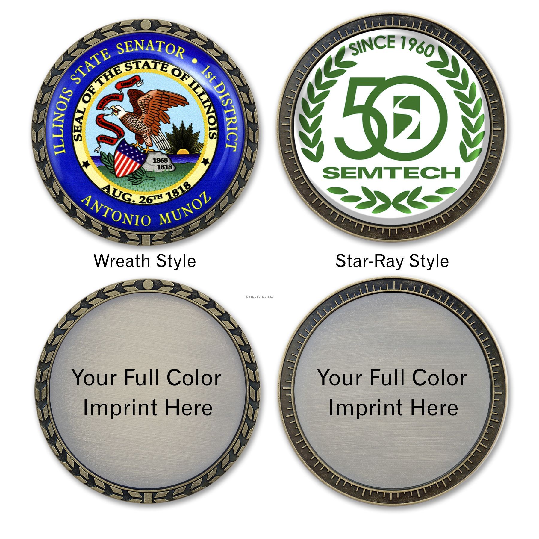 Die Cast "Speed" Challenge Coin With Full Color Imprint