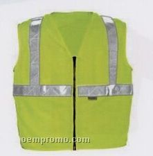 Premium Class II Green Micro-mesh Traffic Safety Vest (S/M-2xl) Blank