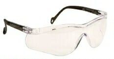 Single Piece Lens Wrap-around Safety Glasses W/ Clear Lens & Black Frame