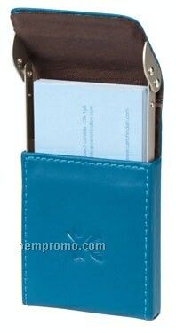 Terra Leather Business Card Case With Flip-top Closure