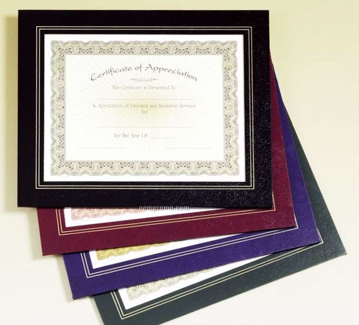 Wood Finish Plaque W/ Gold Border Slide In Certificate Holder (10 1/2