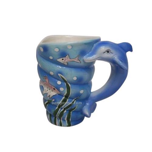 Ceramic Dolphin-shape Handle Mug