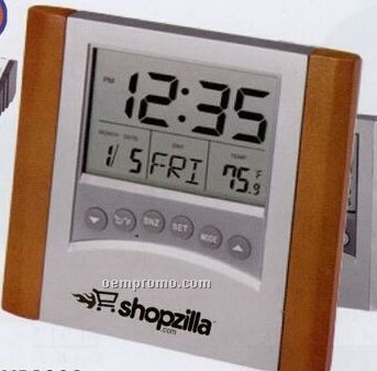 Desktop Calendar Alarm Clock W/ Thermometer