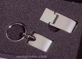Money Clip & Curved Rectangle Key Tag Gift Set