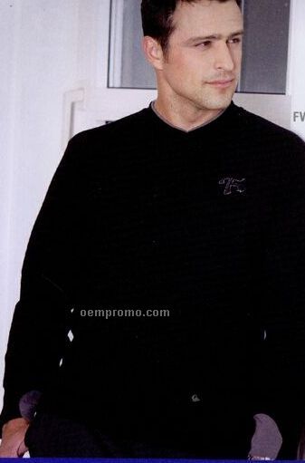 Ottoman Texture V Neck Sweater W/ Eclipse Patch (Xs-3xl)