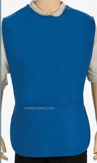 X-large Solid Color Round Neck Tunic Apron W/ 2 Divisional Pocket (33"X24")
