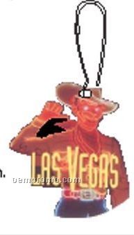Las Vegas Neon Cowboy Zipper Pull