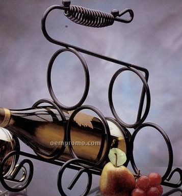 Metalla Black 3 Bottle Wine Rack Caddy With Spiral Handle