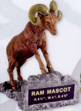 Ram School Mascot W/ Plate