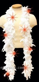 6' Lighted White Feather Boa
