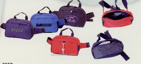 6"X6"X4" Fanny Pack W/ Front Secured Zipper Pocket (Screened)