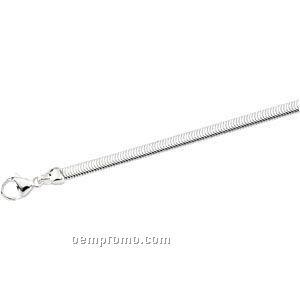 Ladies' 7" Sterling Silver 4-1/4mm Oval Snake Chain Bracelet