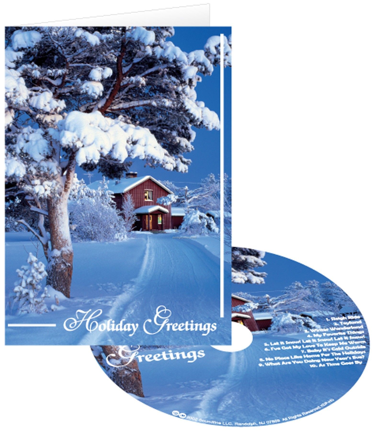 Snowy House Holiday Greeting Card With Matching CD