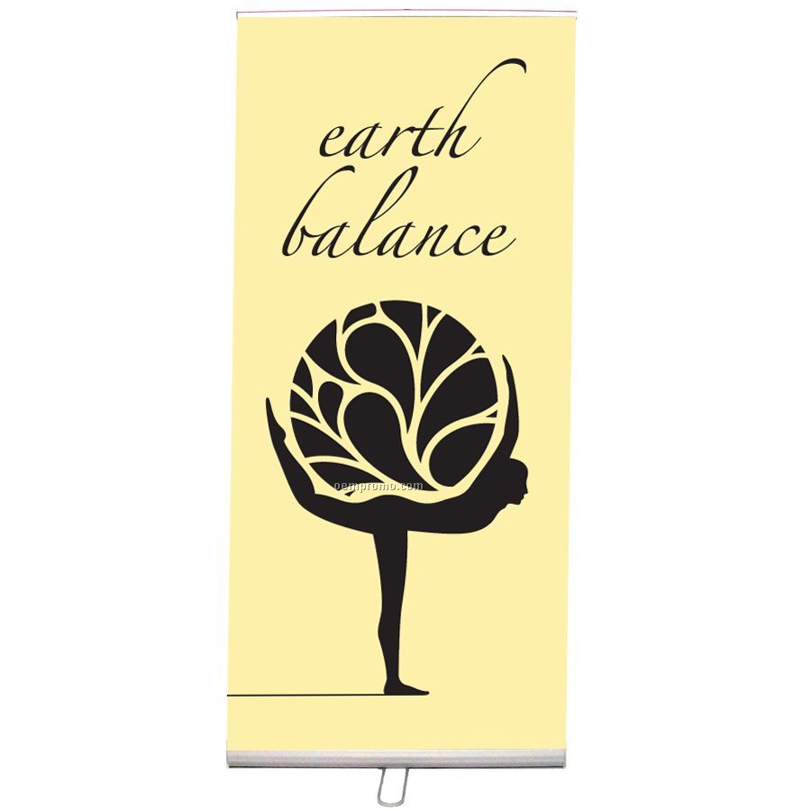 Banner And Stand Set W/One 1-sided Recycled Polyester Banner (33"X86")