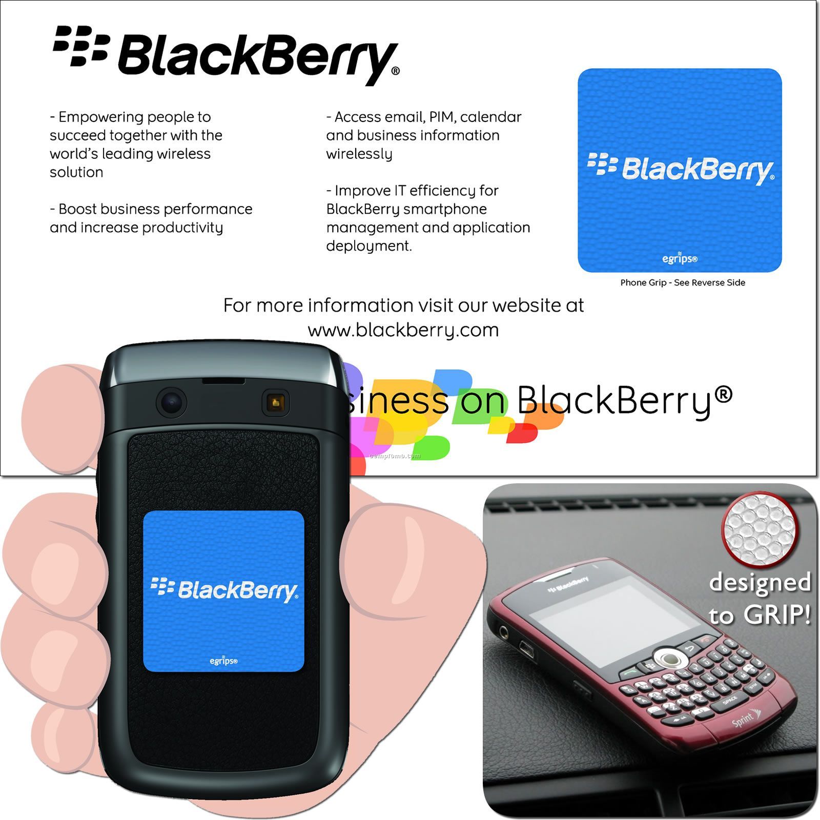 Egrips Non-slip Square + Marketing Card (The Cell Phone Grip)