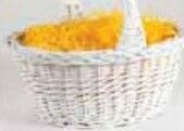 18"X14"X7" White Oval W/ Handle Imported Gift Baskets (Full Carton)