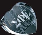 Large Optical Crystal Heart Paperweight