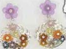 Sterling Silver Jewelry - Earrings W/ Assorted Flower Design Gemstones